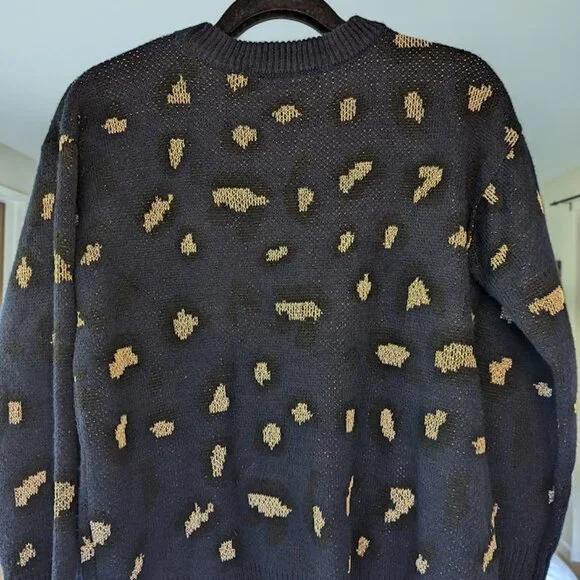 Kendall & Kylie Navy Blue Metallic Cheetah Sweater - Picture 5 of 5